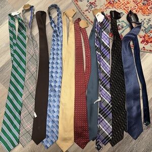 Lot of 10 Men's Designer Ties, Mix Colors Tradition Neck Ties, Italy US & more